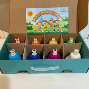 Tantivy Bo 8 Note Desk Bells Rainbow With Musical Songbook New Preschool - Picture 1 of 8
