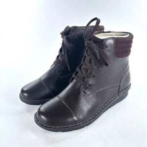 Clarks Collection Cuero Con Cordones Marrón Botines Michela Plegable Mujer Talla 8 - Imagen 1 de 11