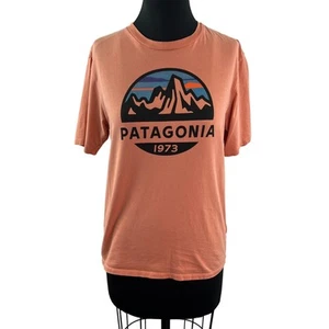 PATAGONIA Orange Top Organic Cotton Crew Neck Regular Pullover Tee Sz XS X-Small - Picture 1 of 10