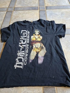 Vintage Cowboy Bebop Logo mit Faye Anime Erwachsene T-Shirt Größe Large - Bild 1 von 3
