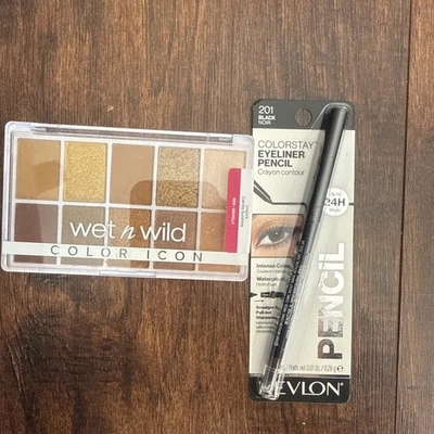 Wet n Wild Color Icon 10-Pan Eyeshadow Palette And Pencil Eyeliner  201 Black - Image 1 of 4