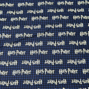 Harry Potter Fabric Blue Black Houndstooth Cotton 1 7/8 Yds Camelot Quilting - Picture 1 of 9