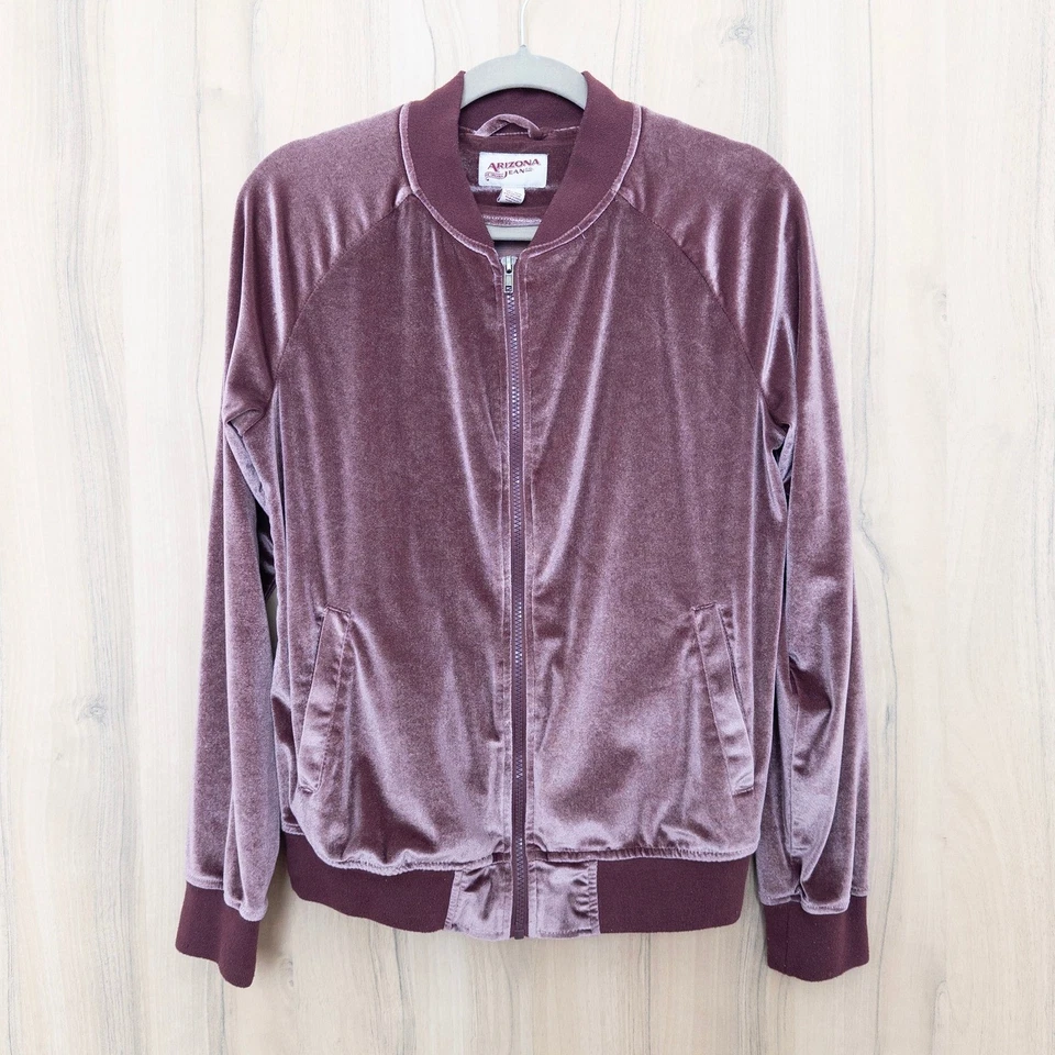 Chaqueta Bomber Y2K Mujer Terciopelo Talla M Rosa Cremallera Completa Retro Calle Suave Niña Foto 1 de 4