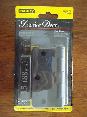 STANLEY SANTA FE BRONZE Pair of Door Hinges  NEW 2 IN Package 75-0362 - Image 1 of 2