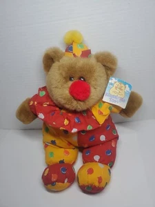 Vtg Kuddle Me Toys Rare Clown Teddy Bear Plush Doll 12” With Tag Birthday Baloon - Picture 1 of 10