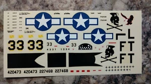 1/48 Testors P-47D Thunderbolt Surplus Kit Decals - Picture 1 of 1