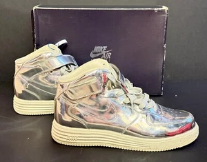 Nike Lunar Force 1 Mid SP Liquid Silver 652849-092 Metallic Silver Men Size 9.5 - Picture 1 of 12