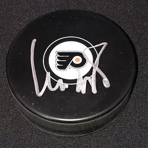 Lou Nolan Signed Philadelphia Flyers Logo Puck Public Address Announcer Hockey - Picture 1 of 1