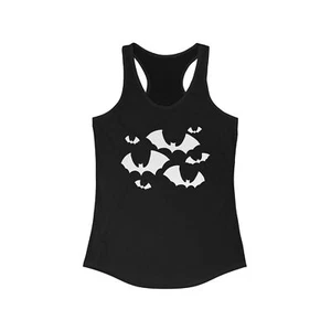 Black Bats Tank Top Women's Halloween Goth Bat Sleeveless Shirt Gothic Tops - Imagen 1 de 3