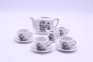 Miniature Ceramic Tea Set Hand Painted 9 Piece Set  Vintage 1960s Made In Japan - Picture 1 of 11