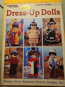 Dress-Up Dolls Crochet Patterns Book 13" Doll Clothes Hobo Witch Pirate Jester - Picture 1 of 1