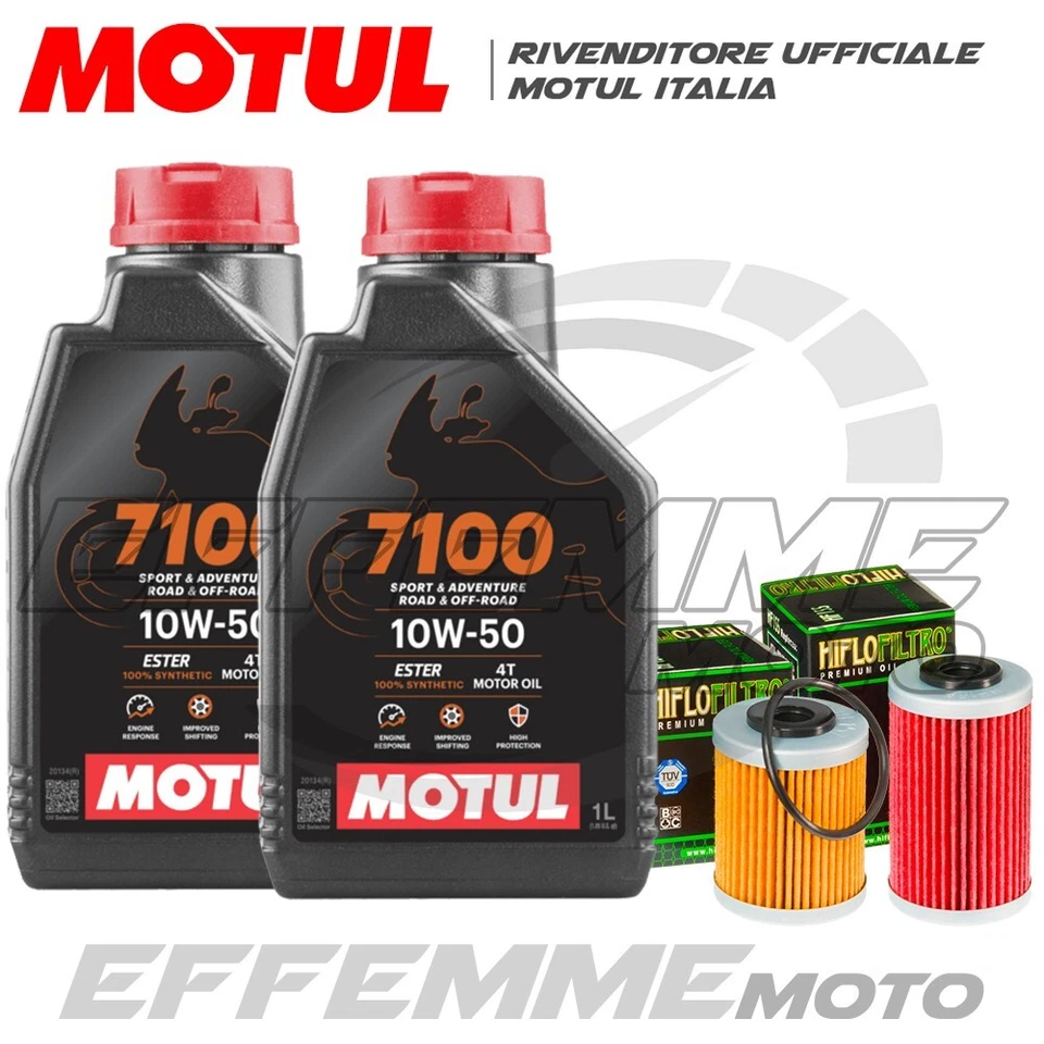 MOTUL + HIFLO Tagliando KTM EXC 450 4t 2002-2004 / 2005-2007 (MOTUL 7100 10W50 + Filtri olio)