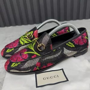 Mocassino fiore Gucci Horsebit Jordaan tessuto lurex multicolore 6,5 USA o 36,5 EUR - Foto 1 di 24