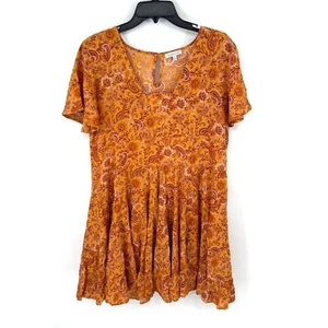 Anthropologie Patrons of Peace Womens Paisley Orange Dress Size Medium - Picture 1 of 5