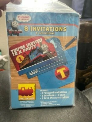 THOMAS All Aboard Friends INVITATIONS (8) ~ Birthday Party Supplies Stationery - Image 1 of 2