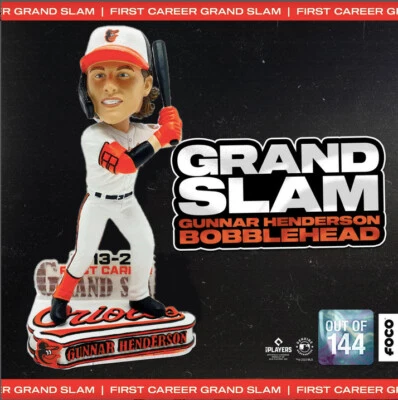 Gunnar Henderson Baltimore Orioles First Career Grand Slam Bobblehead - NIB!! - Image 1 of 4