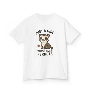 Cute Kids Tee - Just a Girl Who Loves Ferrets - Picture 1 of 16