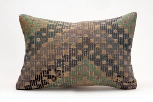 Kilim Pillow Cover, 16x24 inc, Vintage Sofa Pillow, Handmade Decorative Pillow - Picture 1 of 6
