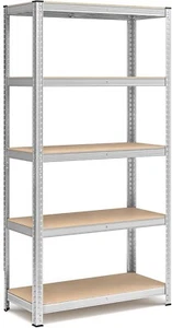Scaffale in Metallo Zincato MDF 180x90x40 5 Ripiani Portata 175Kg - 875Kg - Foto 1 di 14