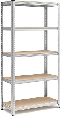 Scaffale in Metallo Zincato MDF 180x90x40 5 Ripiani Portata 175Kg - 875Kg - Immagine 1 di 4