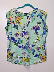 The Limited Tunic Tank Top Size Tall L ART-to-wear floral leaf Mint green blue - Picture 1 of 10