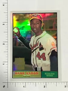 2000 Topps Chrome Rifrattore #8 Hank Aaron 1961 Topps Milwaukee Braves - Foto 1 di 2