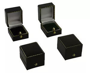 Scatole ad anello lusso stile pelle antica negozio di gioielli negozio di gioielli anello regalo deposito - Foto 1 di 12
