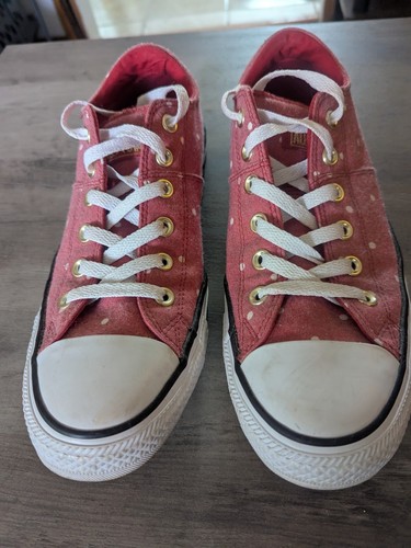 Converse donna All Star rosse con poka pois taglia 10