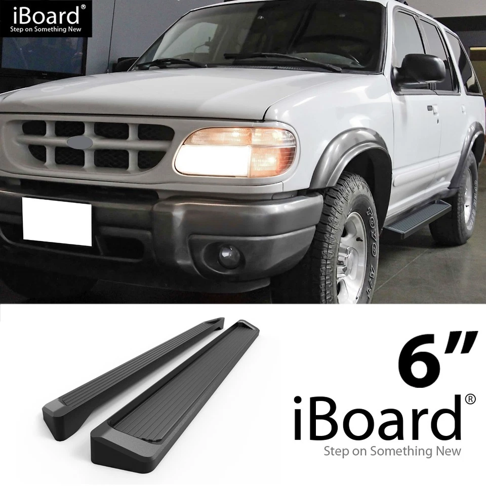 Running Board Style Side Step 6in Black Fit Ford Explorer 4-Door 95-01 Foto 1 de 4