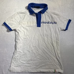 Officine Panerai Men’s White Logo Collared Polo Shirt Made In Italy Medium - Picture 1 of 7