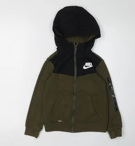Nike Boys Green Black Full Zip Hoodie, Size 6 - Picture 1 of 12