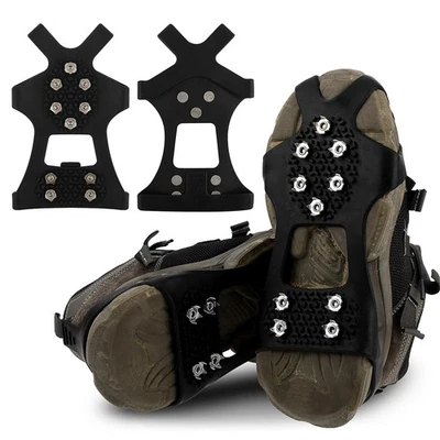 Crampones Botines de Hielo para Zapatos y Botas, Tacos de Tracción Hielo Nieve Empuñaduras con... Foto 1 de 4