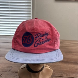 Vintage Union 76 Racing Gas Race Crew Snapback Hat Faded Blue And Red - Picture 1 of 8