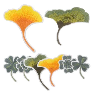 8 Pcs Ginkgo Leaf Patch Embroidery Patches Embroidered for Clothes - Picture 1 of 12