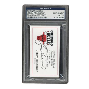 Jerry Reinsdorf Autographed Signed Chicago Bulls Owner Business Card Beckett - Picture 1 of 2