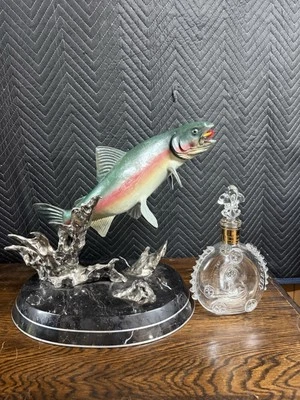Lifesize Rainbow Trout Bronze Sculpture By Larry Gay Large  - Image 1 of 4