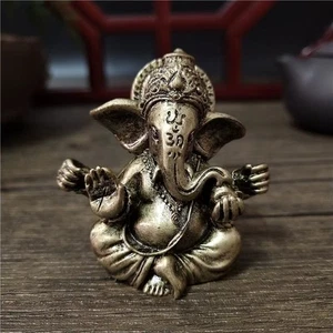 Bronze Ganesha Figur 🐘 Hindu Gott Elefant Home Office Deko Skulptur - Bild 1 von 6