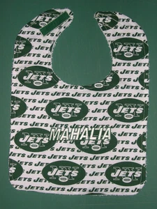 NEW YORK JETS BABEROS BABEROS BEBÉ PERSONALIZADOS Grande Algodón Terry Bebé Nombre Bordado - Imagen 1 de 1