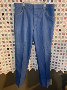 Vintage Wrangler Herren 40x32 Poly/Baumwolle Hellblau Denim Hose Pants Hergestellt in den USA - Bild 1 von 5