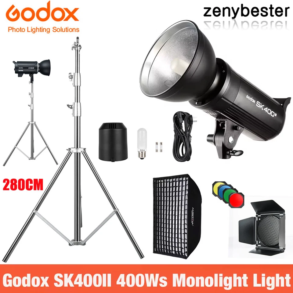 US Godox SK400II sk400 II 400Ws Professional Studio Flash Strobe Light Monolight - Image 1 of 4