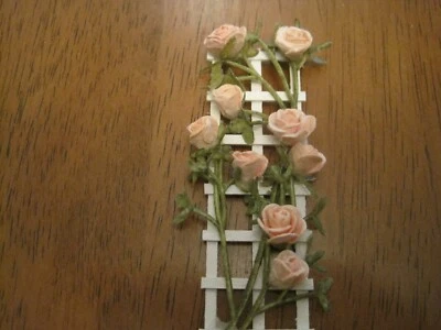 Rose Filled 3" Trellis dollhouse miniature Artisan Made #5 1:12 scale - Image 1 of 4