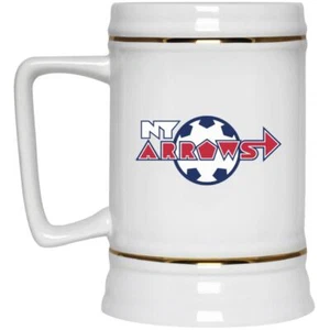 New York Arrows Beer Stein 22 oz. Ceramic MISL Soccer Team - Picture 1 of 7
