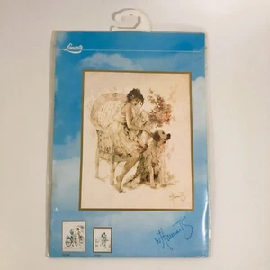 Vintage Lanarte Cross Stitch Kit Girl & Dog Golden Retriever Holland 33826 NEW - Picture 1 of 5