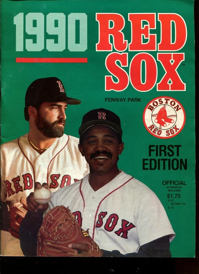 Baseball Program Boston Red Sox 1990 - Not Scored Minnesota Twins Kirby Puckett - Image 1 of 1