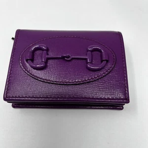 GUCCI AZALEA MICHEL MINI HORSEBIT WALLET WOMENS COLOR PURPLE 100% AUTHENTIC - Picture 1 of 5