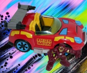 2010 Hasbro Marvel Super Hero Adventures Squad IRON MAN Hover Car & Figure - Picture 1 of 4