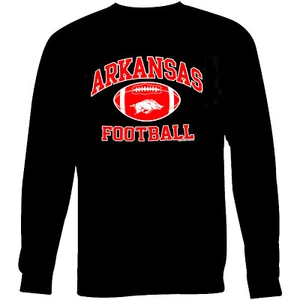 Arkansas Razorbacks Black Football Graphic Crewneck Sweatshirt - Picture 1 of 4