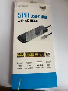Inland 5-in-1 USB-C Hub with 4k HDMI - Picture 1 of 2
