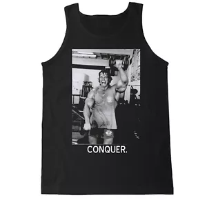 ARNOLD CONQUER LIFT WORKOUT BEAST DEADLIFT GYM SQUAT FITNESS WHEY HERREN TANK TOP - Bild 1 von 4