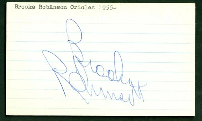Brooks Robinson Vintage Autographed Index lined Card  - Image 1 of 2